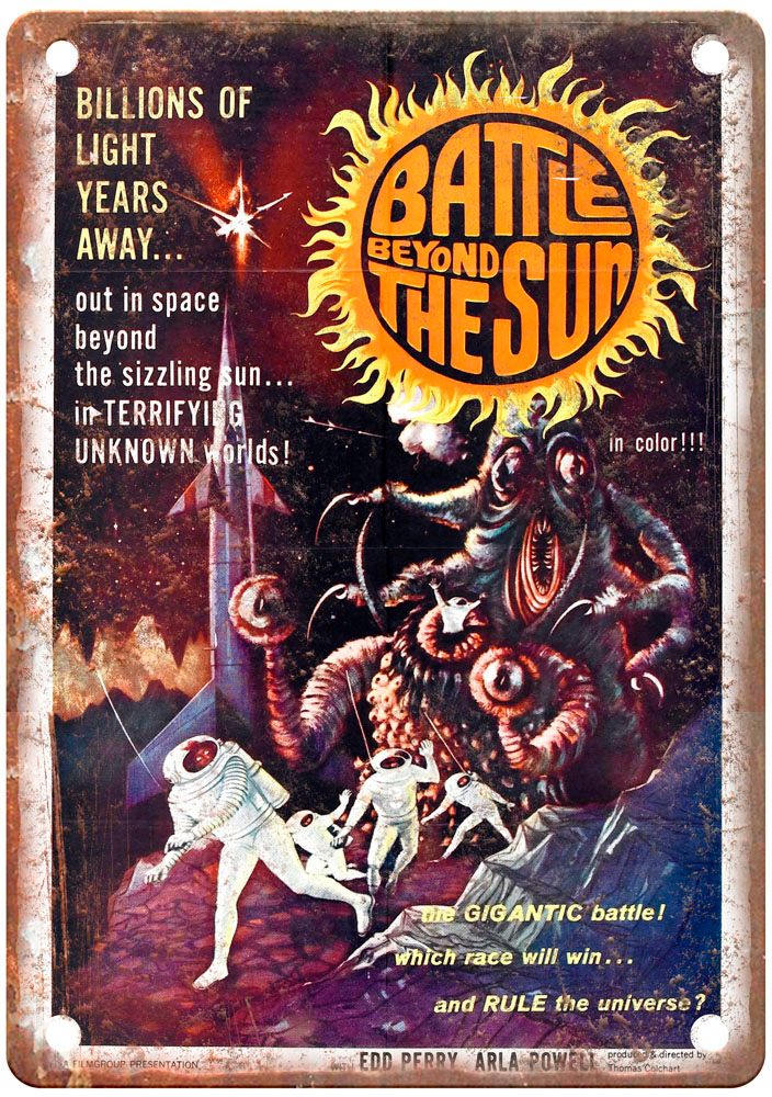 Battle Beyond Sun Vintage Movie Poster Old Retro Look Metal Sign