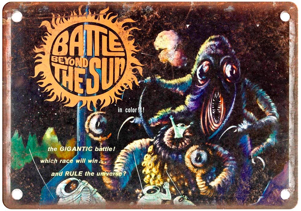 Battle Beyond Sun Vintage Movie Poster Old Retro Look Metal Sign