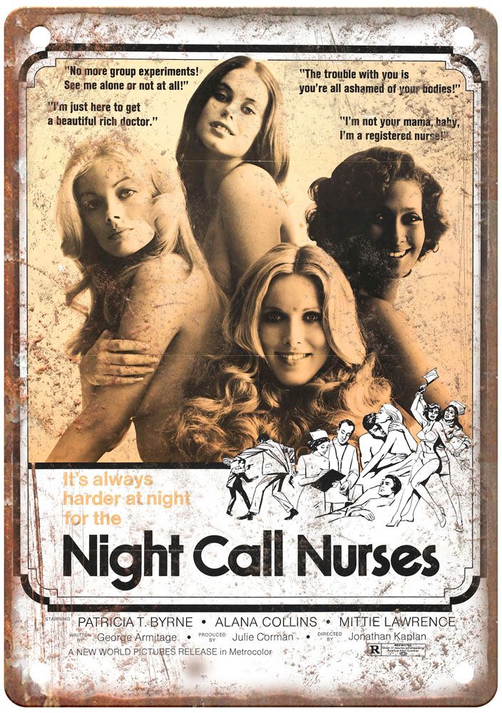 Night Call Nurses Vintage Movie Poster Old Retro Look Metal Sign