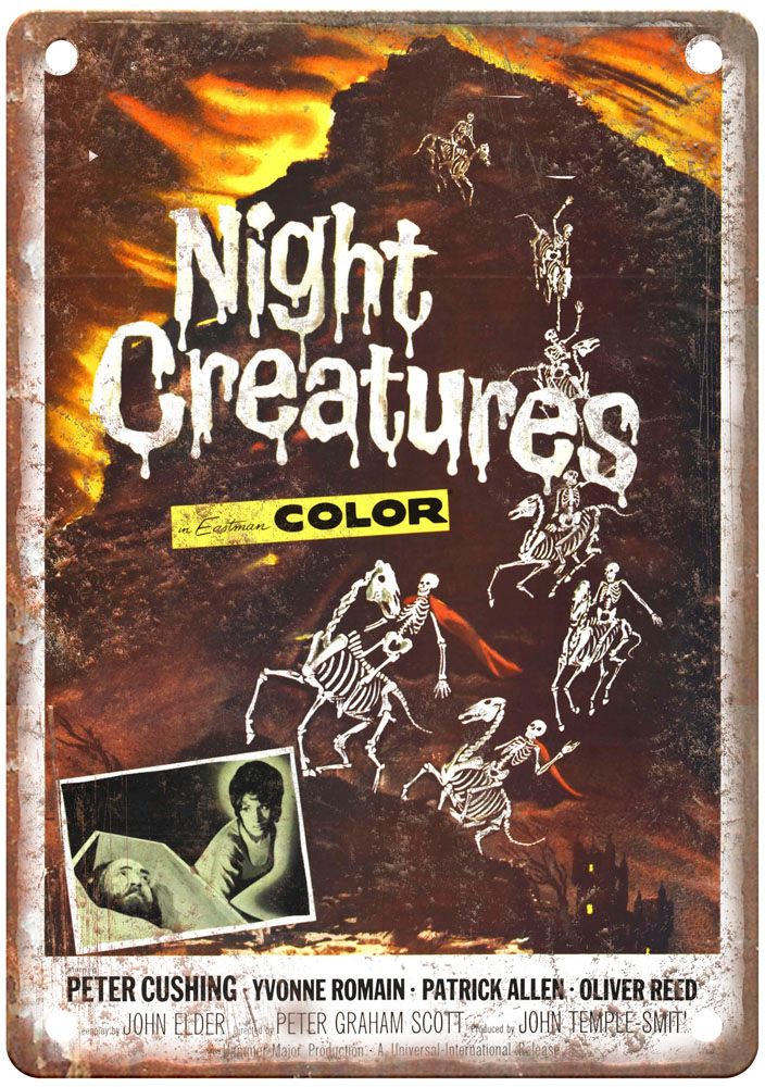 Night Creatures Vintage Movie Poster Old Retro Look Metal Sign