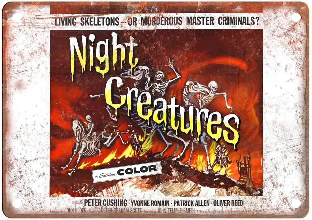 Night Creatures Vintage Movie Poster Old Retro Look Metal Sign