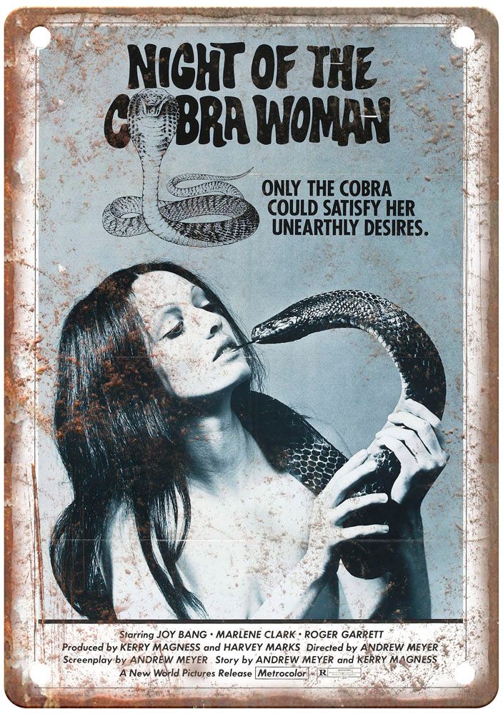 Night Of Cobra Woman Vintage Movie Poster Old Retro Look Metal Sign