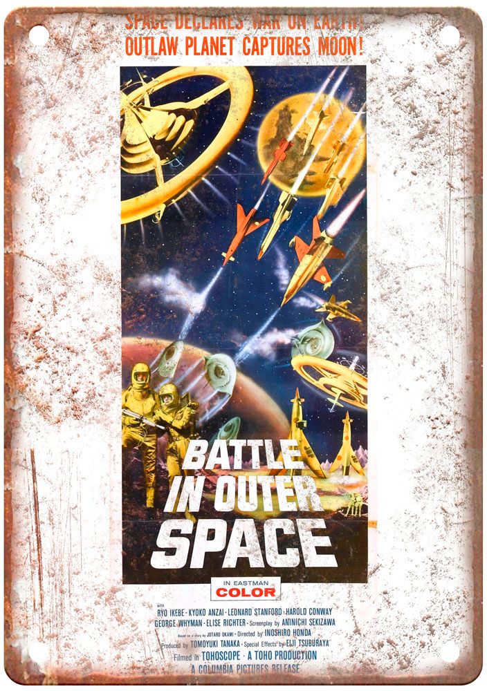 Battle In Outer Space Vintage Movie Poster Old Retro Look Metal Sign