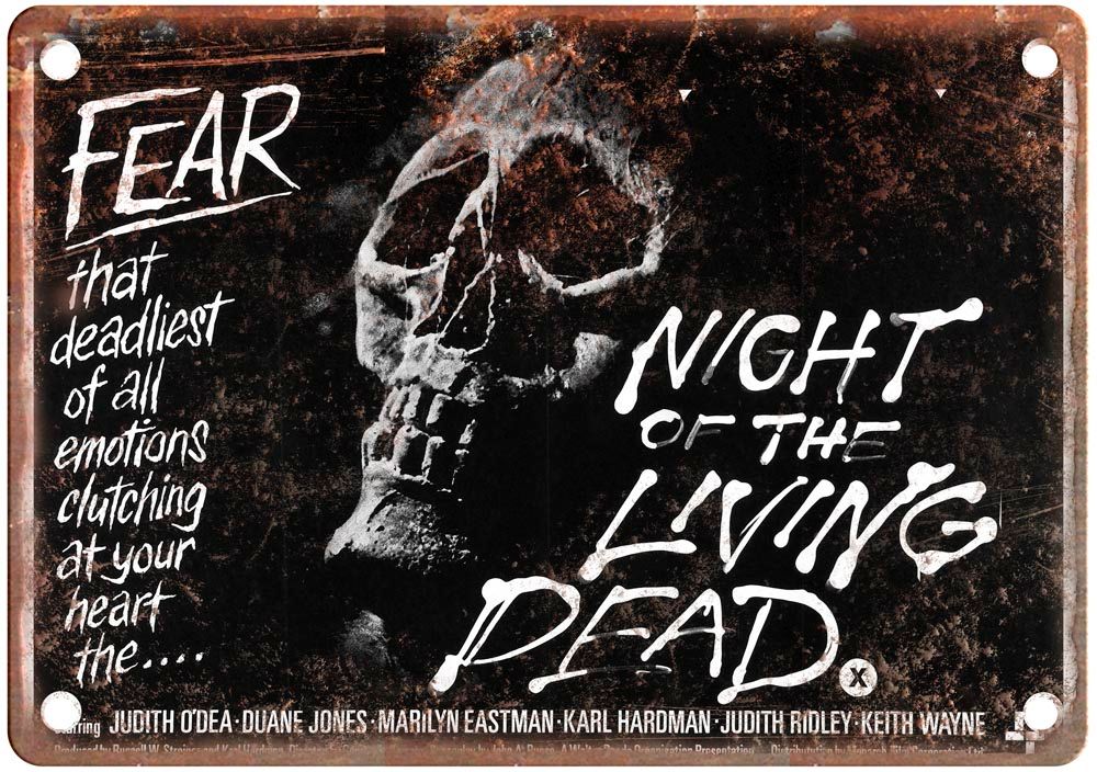 Night Of Living Dead 1968 Vintage Movie Poster Old Retro Look Metal Sign