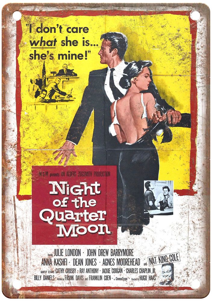 Night Of Quarter Moon Vintage Movie Poster Old Retro Look Metal Sign