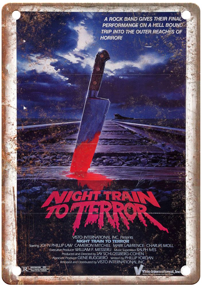 Night Train To Terror Vintage Movie Poster Old Retro Look Metal Sign