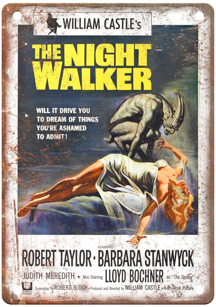 Night Walker Vintage Movie Poster Old Retro Look Metal Sign