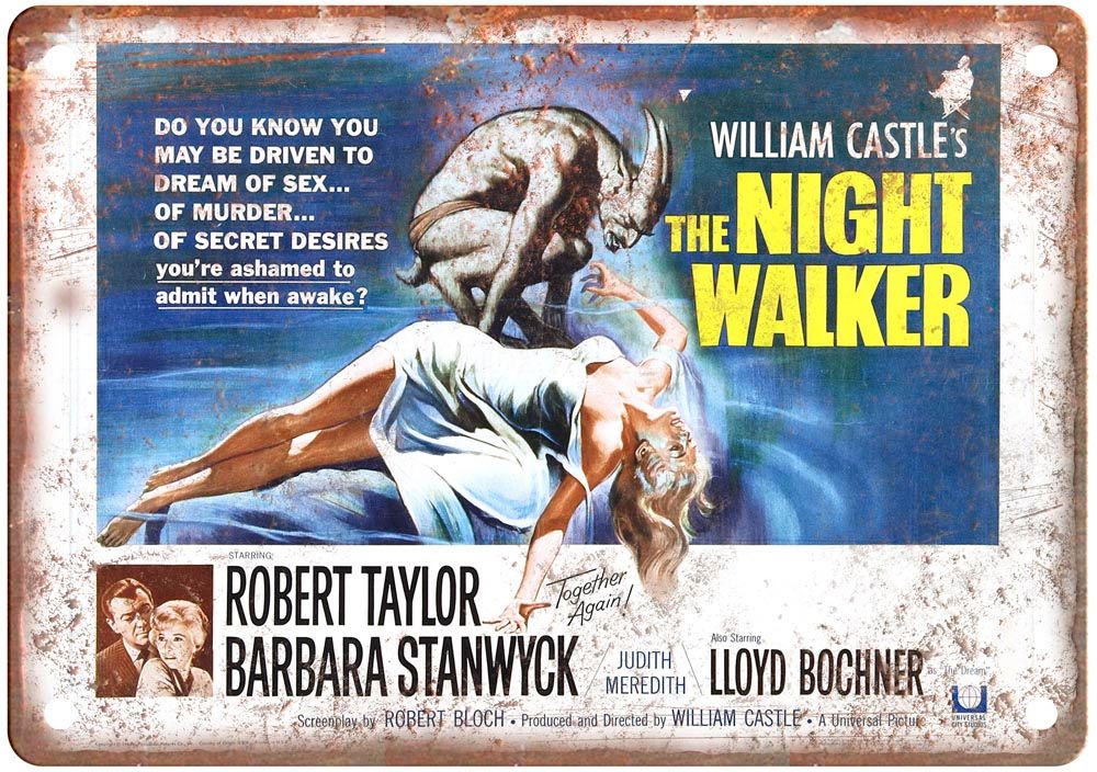 Night Walker Vintage Movie Poster Old Retro Look Metal Sign