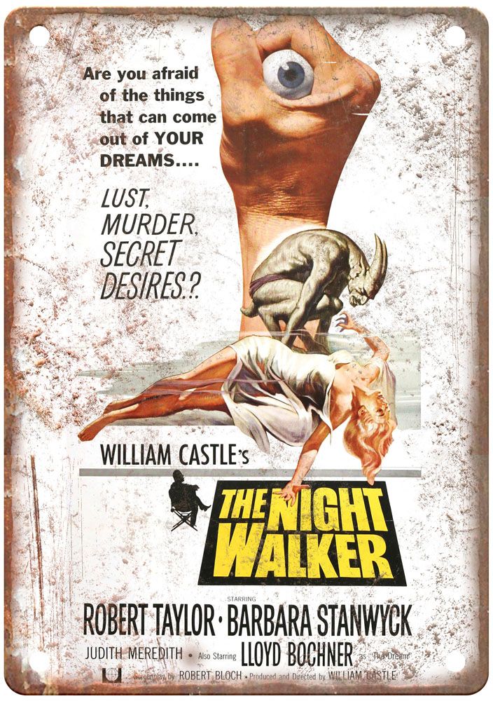 Night Walker Vintage Movie Poster Old Retro Look Metal Sign