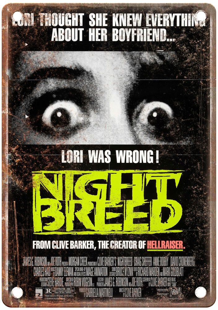 Nightbreed Vintage Movie Poster Old Retro Look Metal Sign