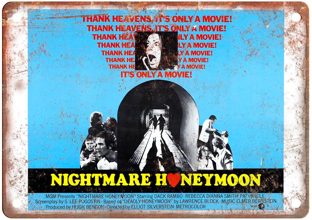 Nightmare Honeymoon Vintage Movie Poster Old Retro Look Metal Sign