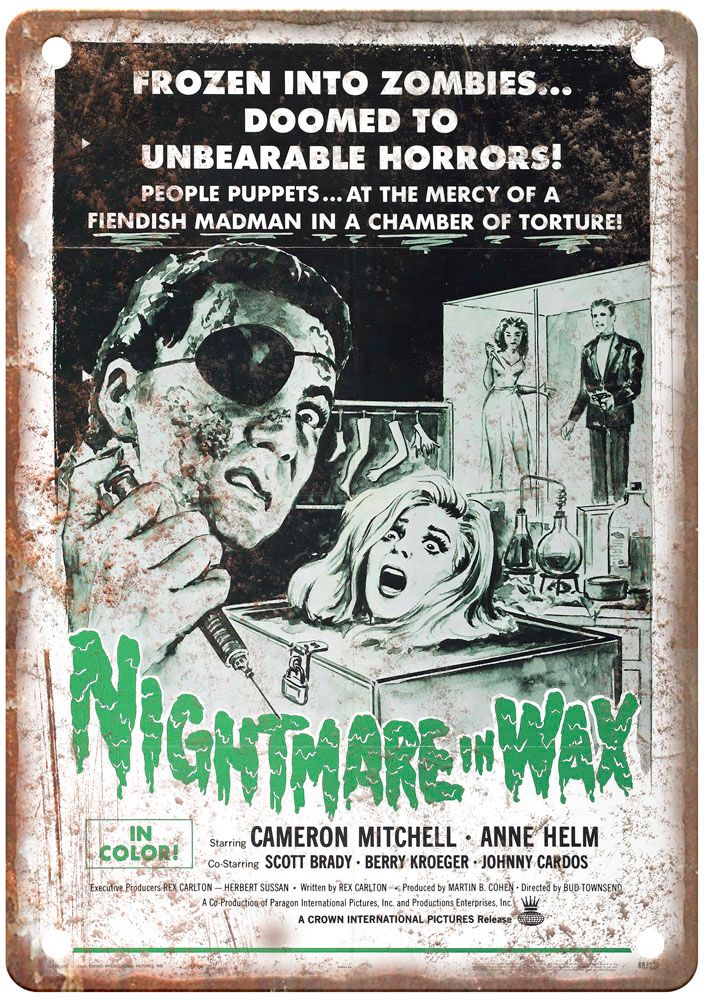 Nightmare In Wax Vintage Movie Poster Old Retro Look Metal Sign