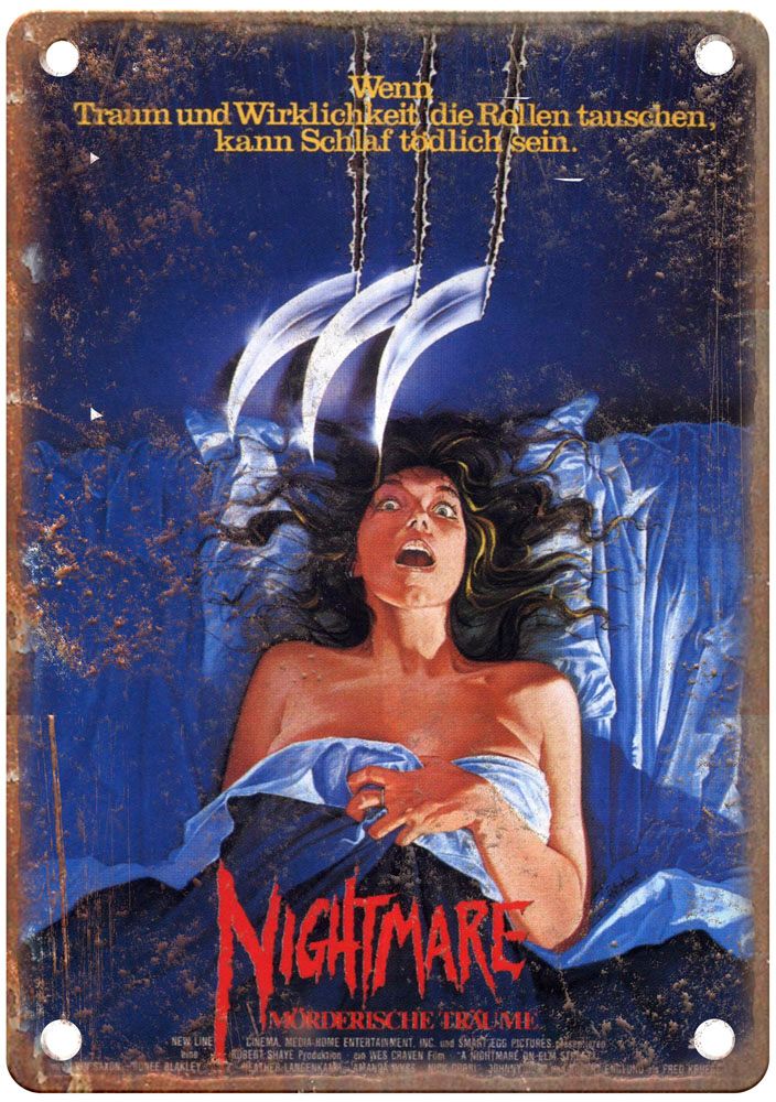 Nightmare On Elm Street 1 Vintage Movie Poster Old Retro Look Metal Sign