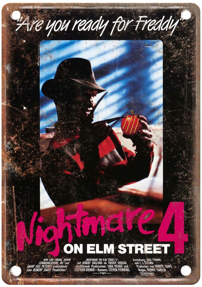 Nightmare On Elm Street 4 Vintage Movie Poster Old Retro Look Metal Sign