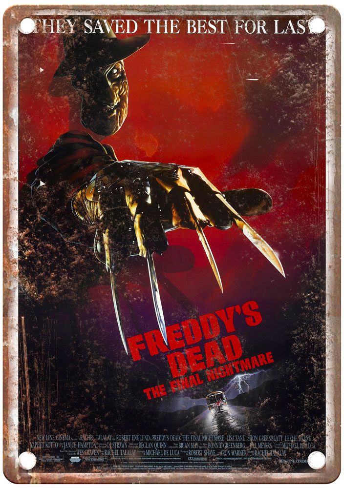 Nightmare On Elm Street 6 Vintage Movie Poster Old Retro Look Metal Sign