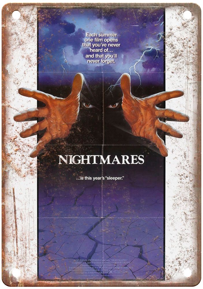 Nightmares Vintage Movie Poster Old Retro Look Metal Sign