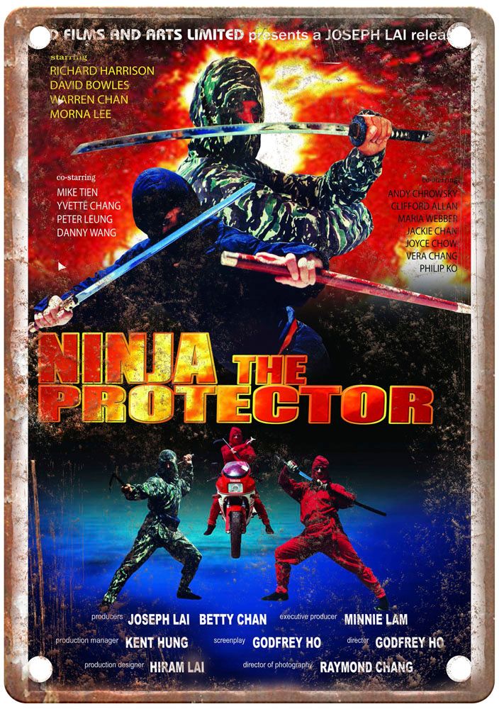 Ninja The Protector 1 Vintage Movie Poster Old Retro Look Metal Sign