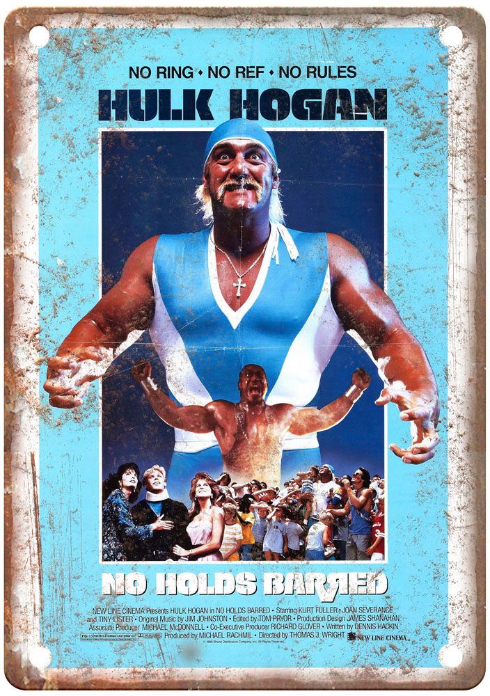 No Holds Barred Vintage Movie Poster Old Retro Look Metal Sign