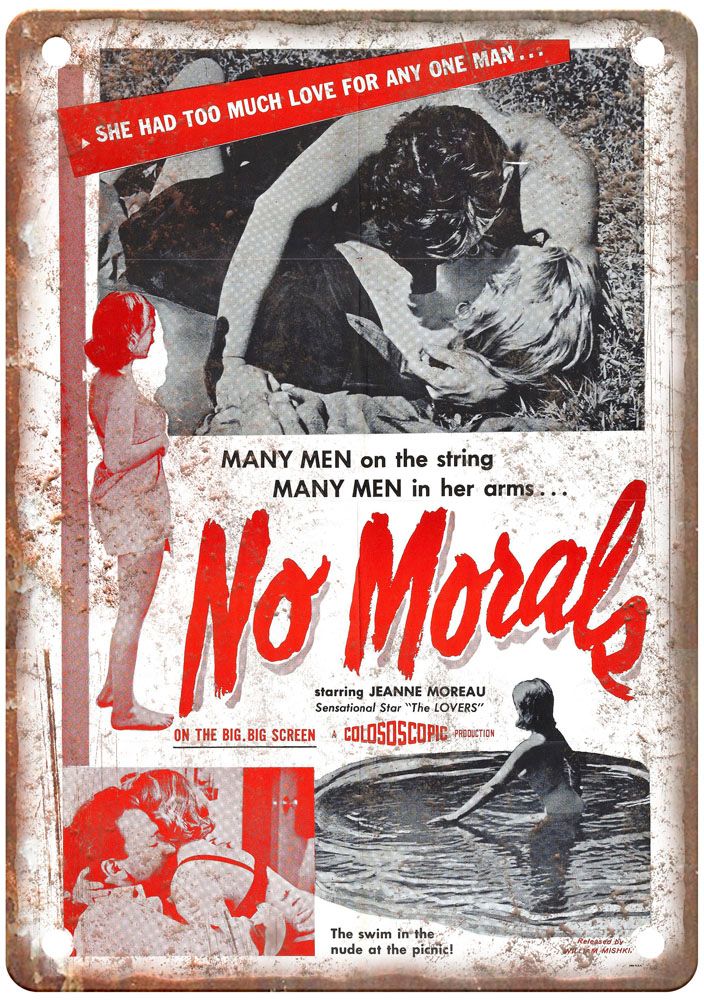 No Morals Vintage Movie Poster Old Retro Look Metal Sign