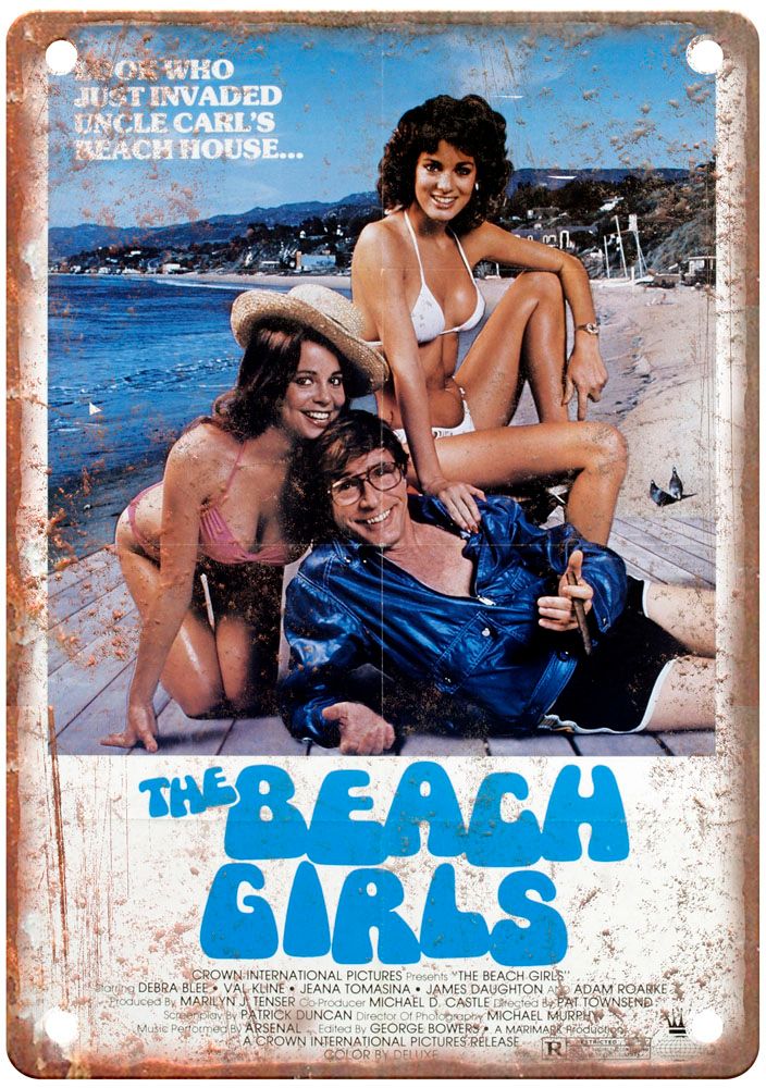 Beach Girls 1982 Vintage Movie Poster Old Retro Look Metal Sign