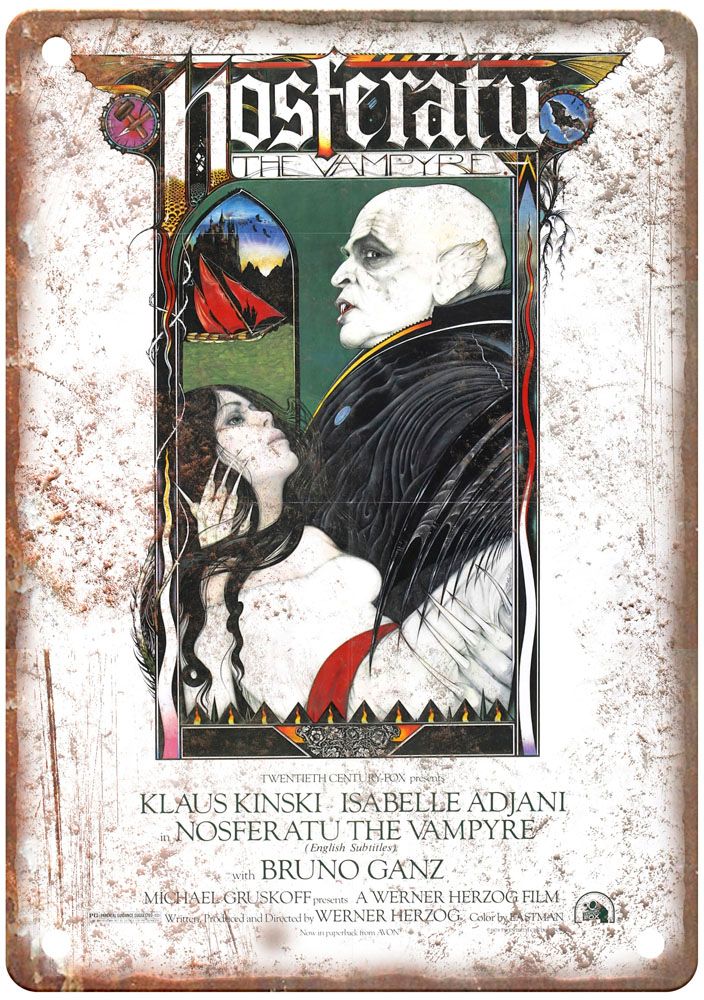 Nosferatu 1979 Vintage Movie Poster Old Retro Look Metal Sign