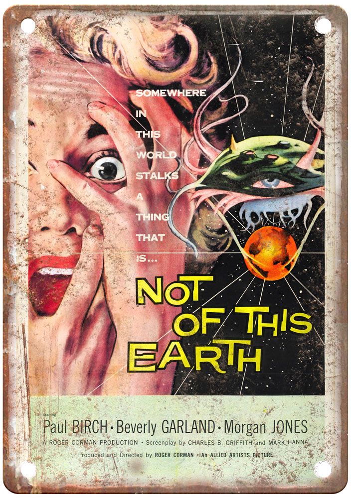 Not Of This Earth Vintage Movie Poster Old Retro Look Metal Sign