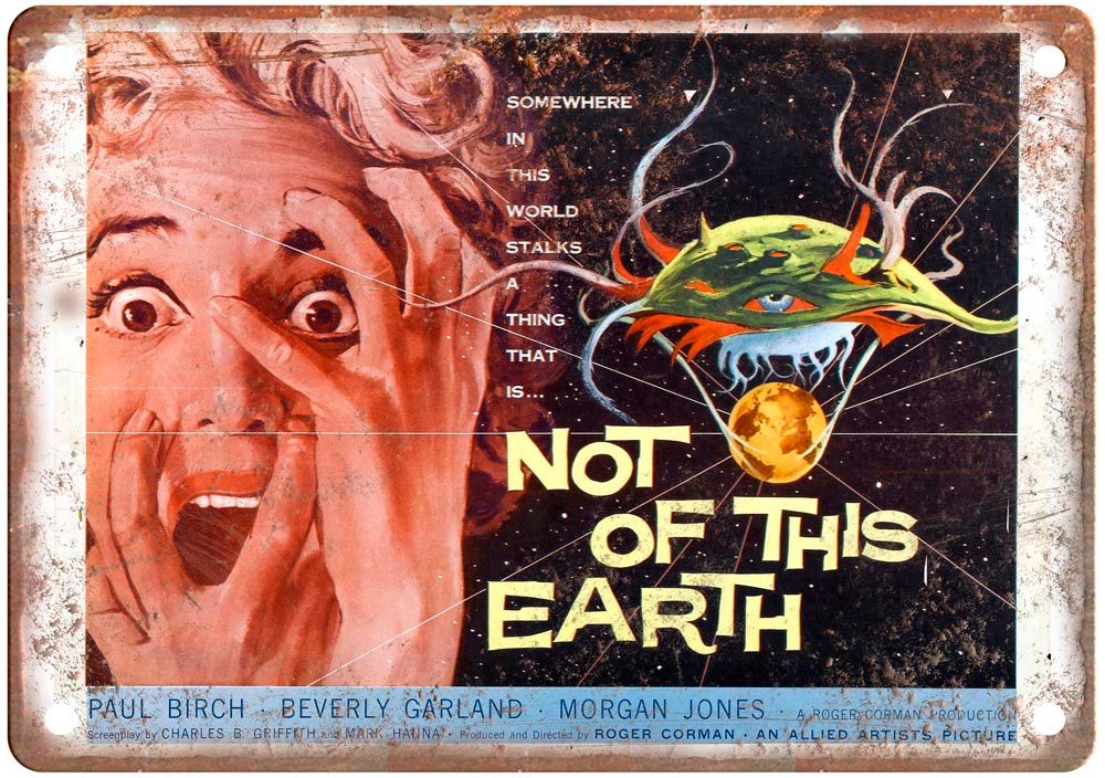 Not Of This Earth Vintage Movie Poster Old Retro Look Metal Sign