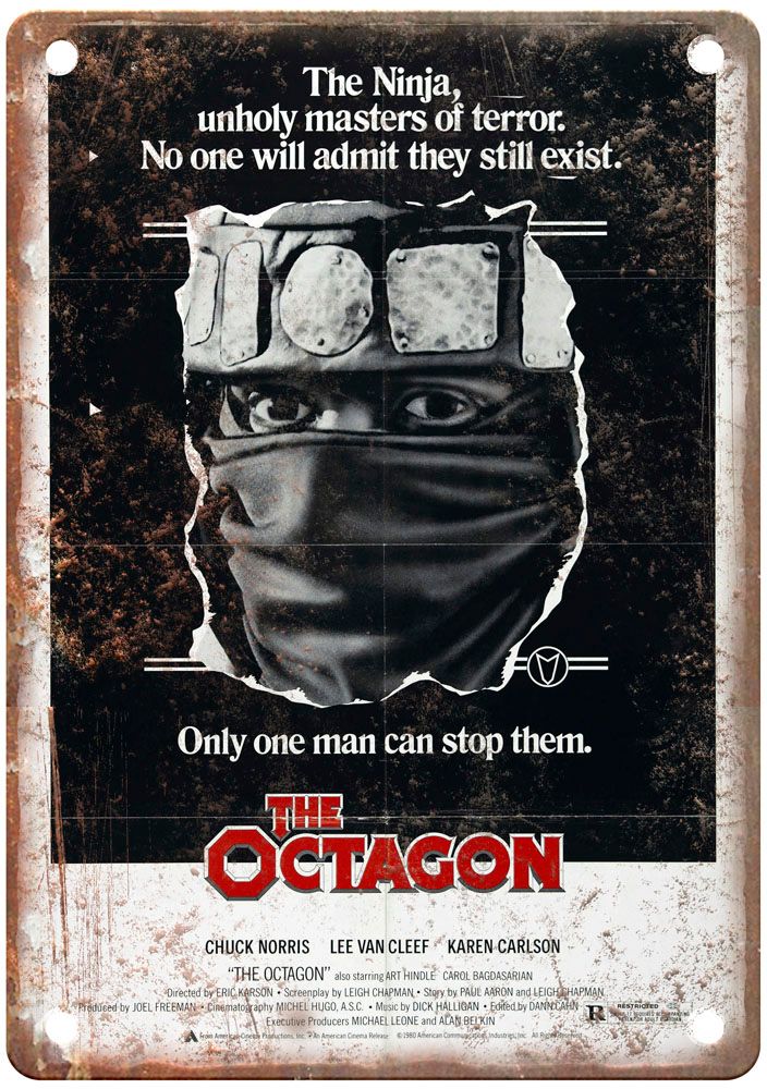 Octagon Vintage Movie Poster Old Retro Look Metal Sign