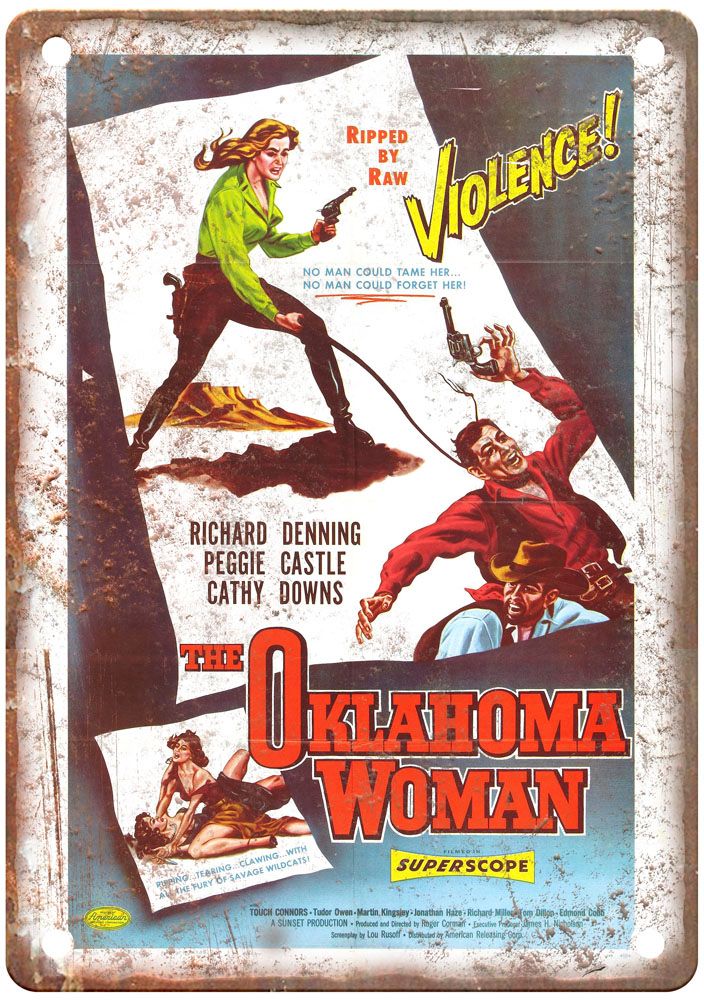 Oklahoma Woman Vintage Movie Poster Old Retro Look Metal Sign