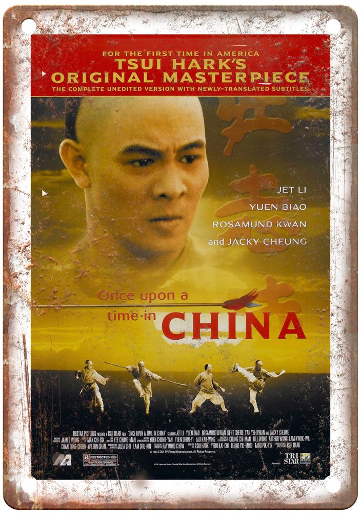 Once Upon A Time In China Vintage Movie Poster Old Retro Look Metal Sign