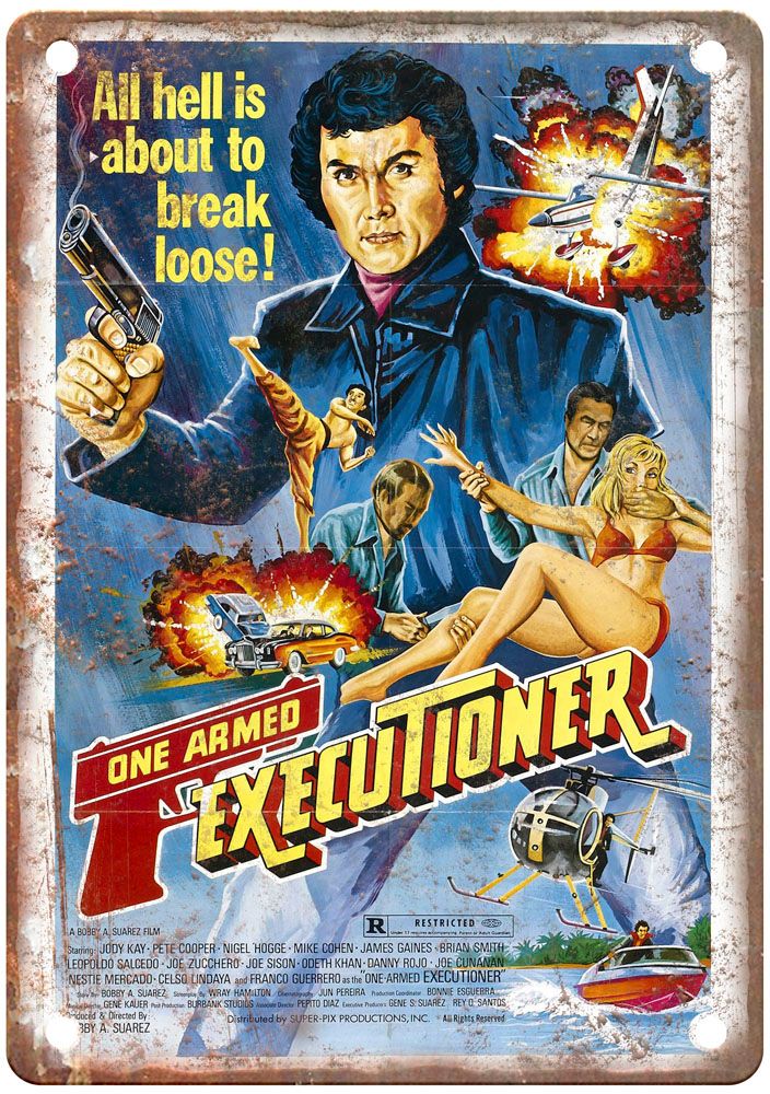 One Armed Executioner Vintage Movie Poster Old Retro Look Metal Sign