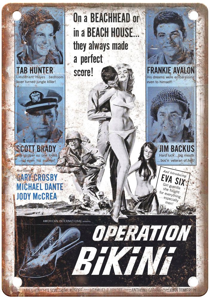 Operation Bikini Vintage Movie Poster Old Retro Look Metal Sign