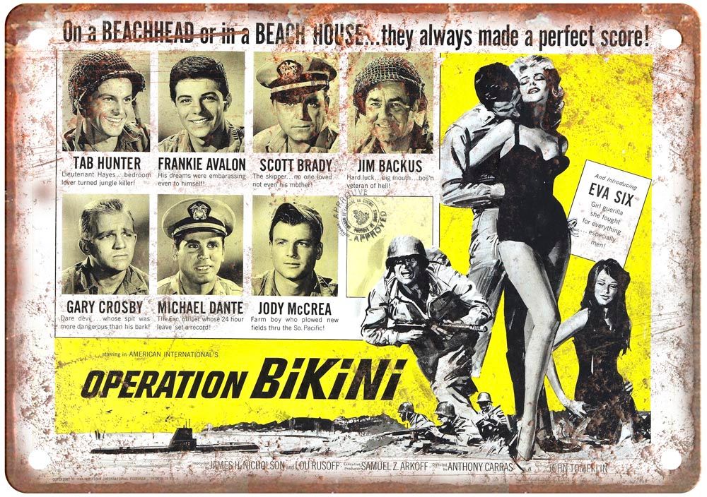 Operation Bikini Vintage Movie Poster Old Retro Look Metal Sign