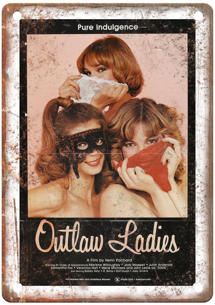 Outlaw Ladies Vintage Movie Poster Old Retro Look Metal Sign