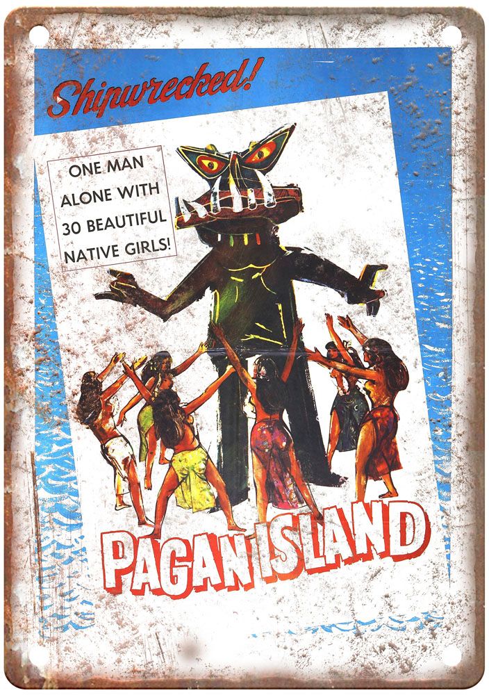 Pagan Island Vintage Movie Poster Old Retro Look Metal Sign