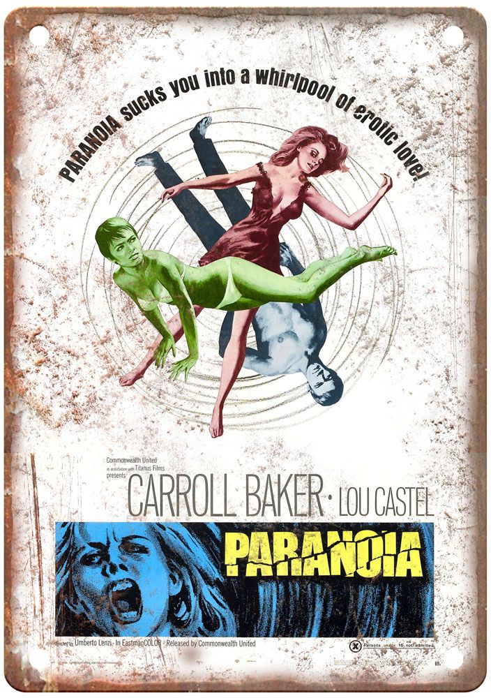 Paranoia Vintage Movie Poster Old Retro Look Metal Sign