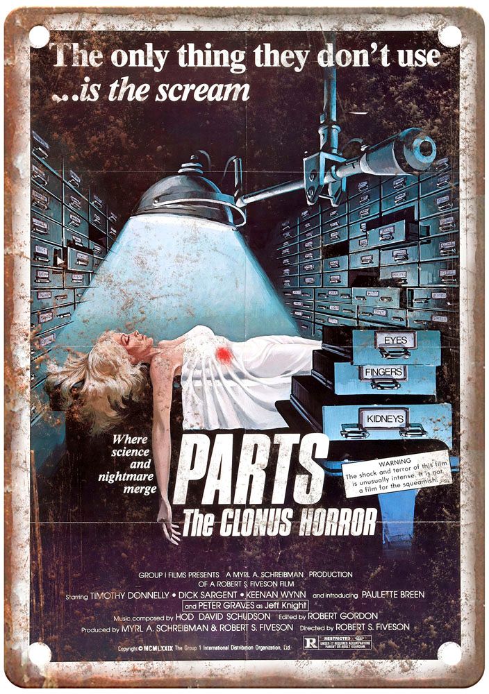 Parts Clonus Horror Vintage Movie Poster Old Retro Look Metal Sign