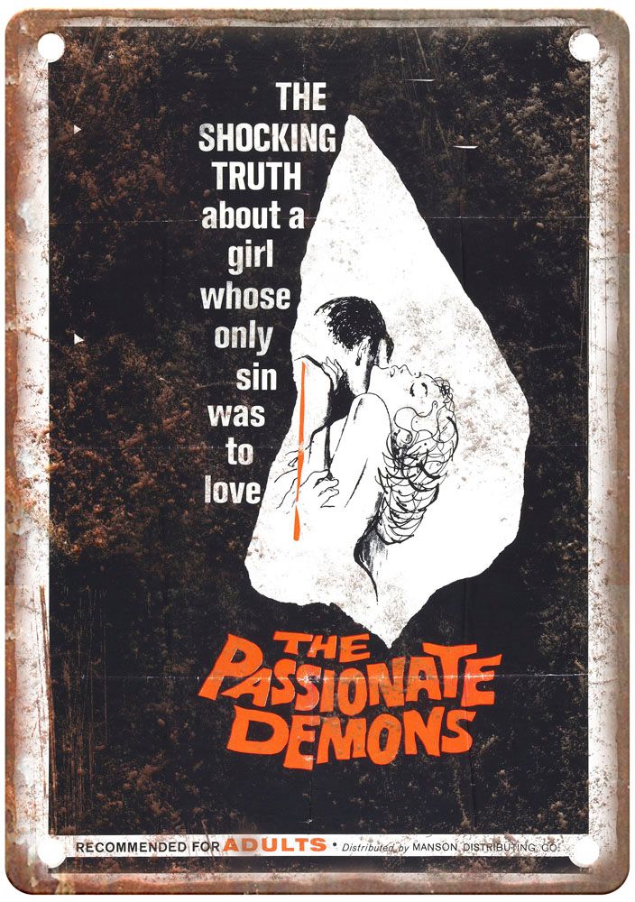 Passionate Demons Vintage Movie Poster Old Retro Look Metal Sign