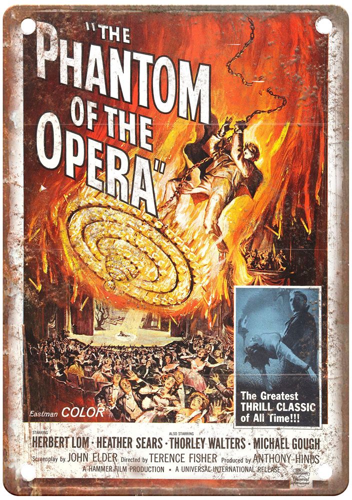 Phantom Of Opera 1962 Vintage Movie Poster Old Retro Look Metal Sign