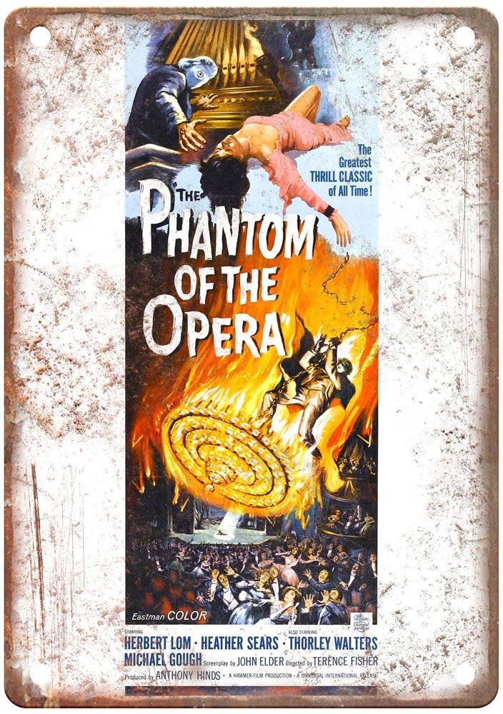 Phantom Of Opera 1962 Vintage Movie Poster Old Retro Look Metal Sign