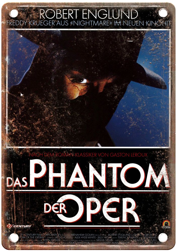 Phantom Of Opera 1989 Vintage Movie Poster Old Retro Look Metal Sign