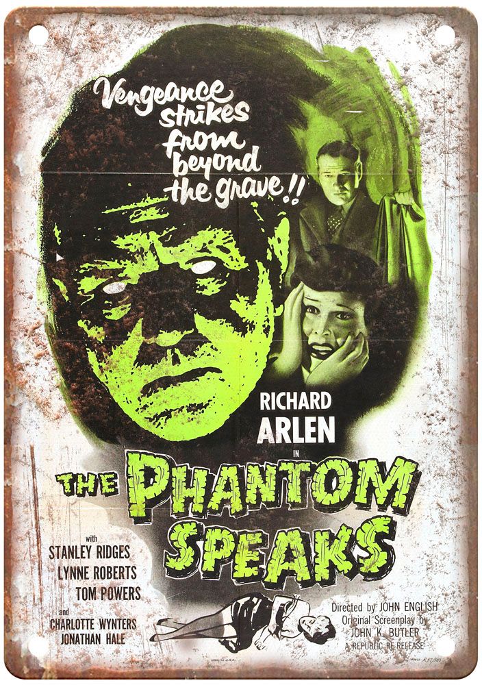 Phantom Speaks Vintage Movie Poster Old Retro Look Metal Sign