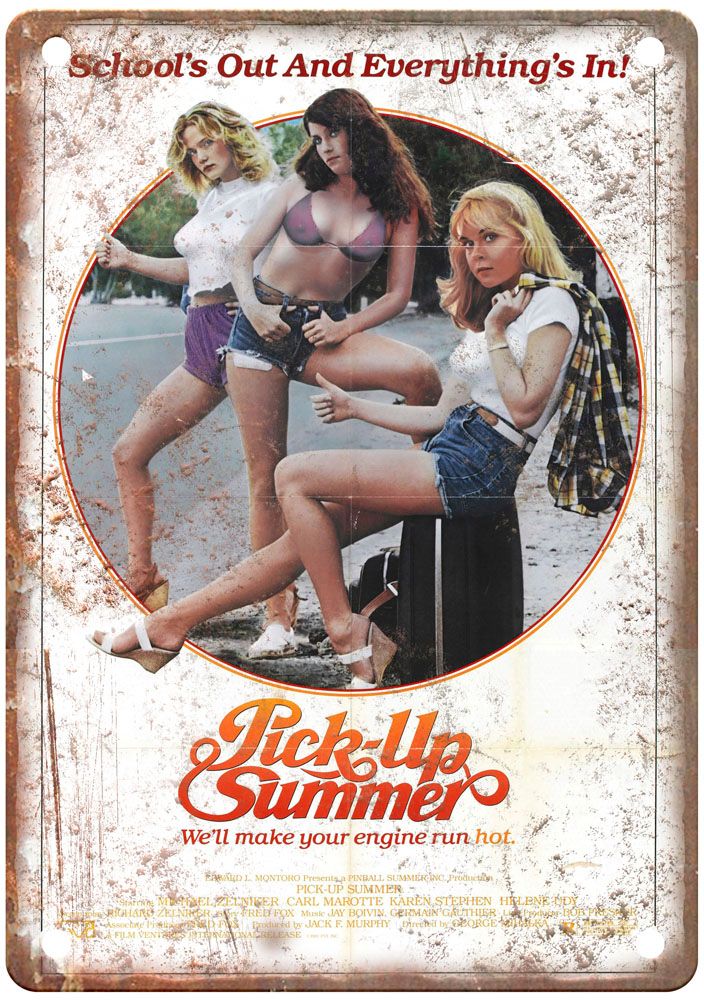 Pick Up Summer Vintage Movie Poster Old Retro Look Metal Sign