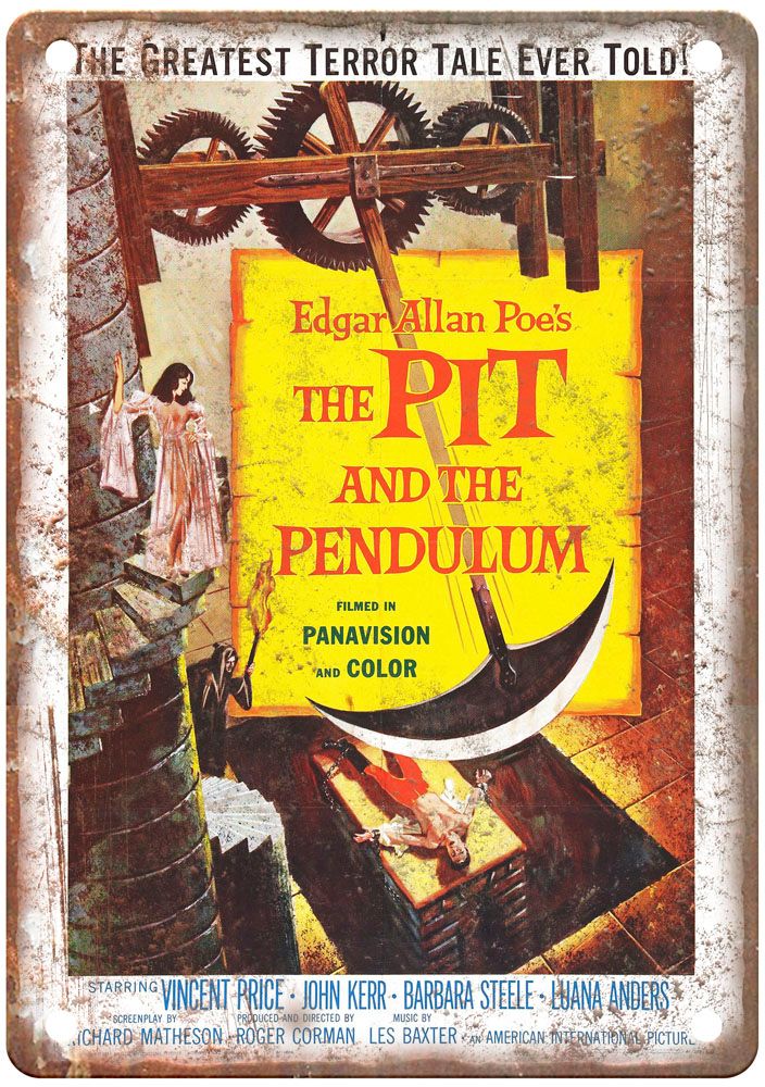 Pit And Pendulum Vintage Movie Poster Old Retro Look Metal Sign