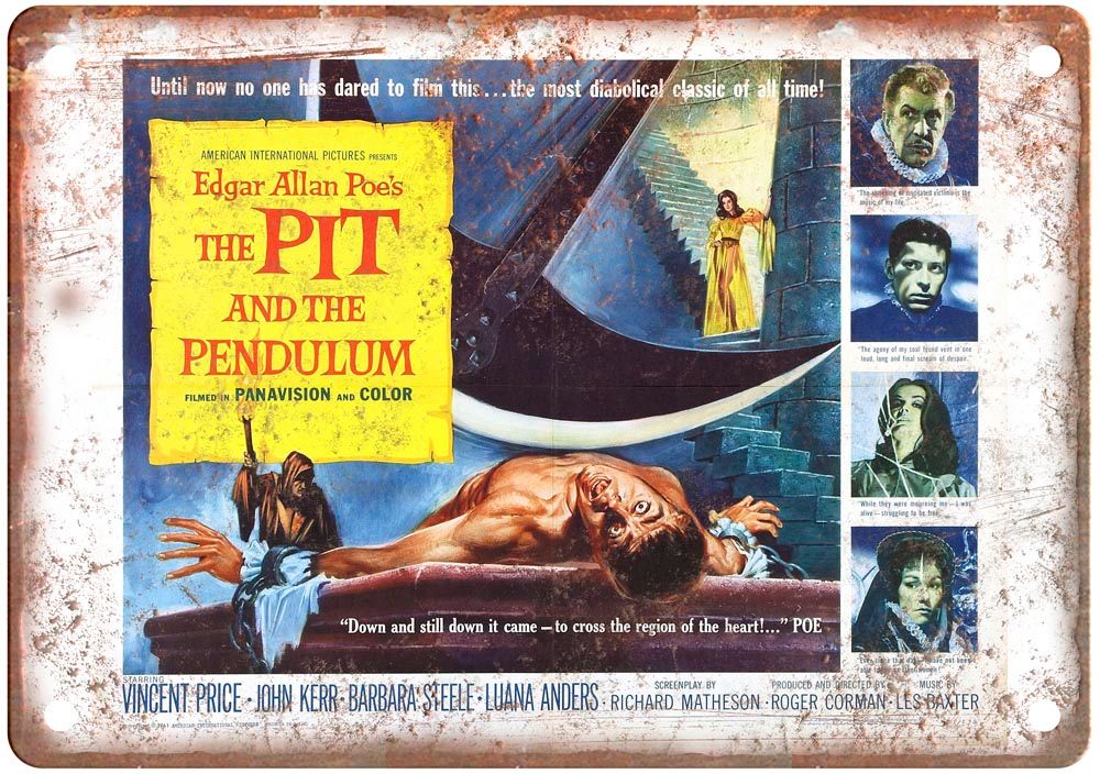 Pit And Pendulum Vintage Movie Poster Old Retro Look Metal Sign