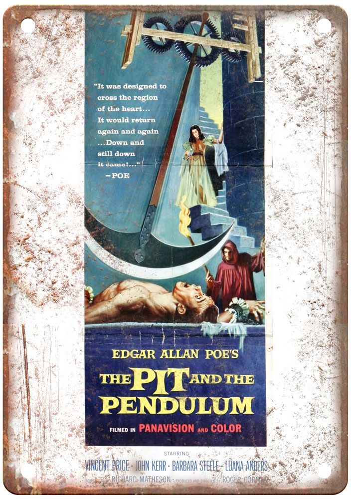 Pit And Pendulum Vintage Movie Poster Old Retro Look Metal Sign