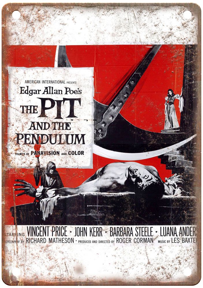 Pit And Pendulum Vintage Movie Poster Old Retro Look Metal Sign