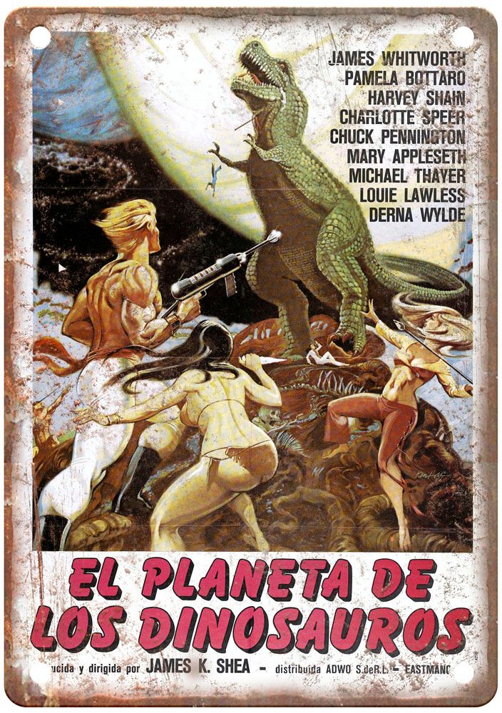 Planet Of Dinosaurs Vintage Movie Poster Old Retro Look Metal Sign