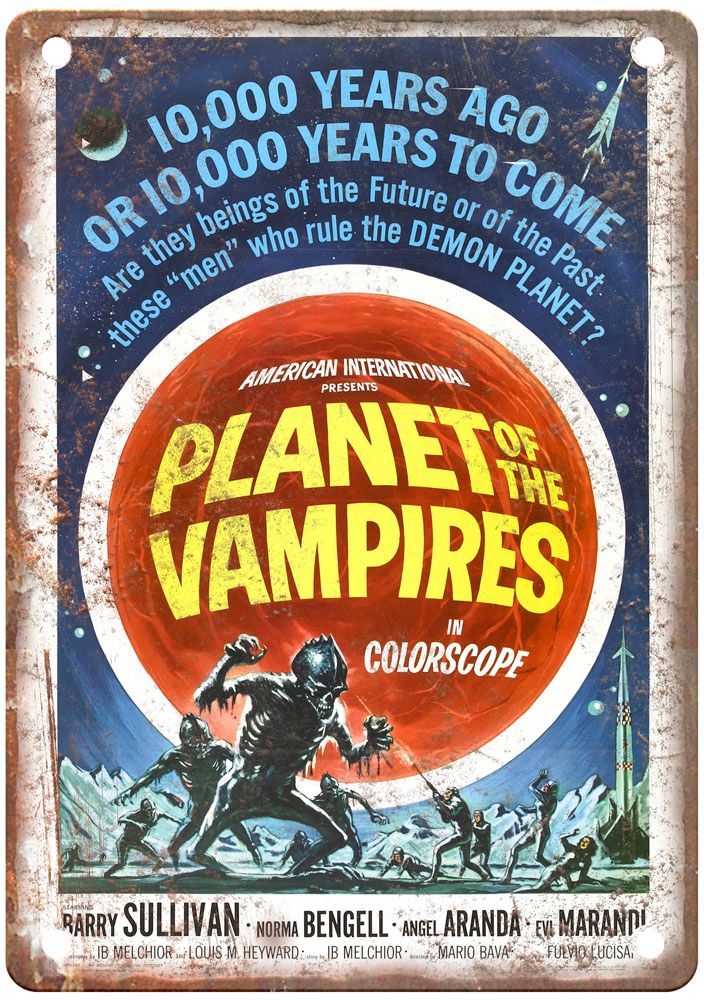 Planet Of Vampires Vintage Movie Poster Old Retro Look Metal Sign