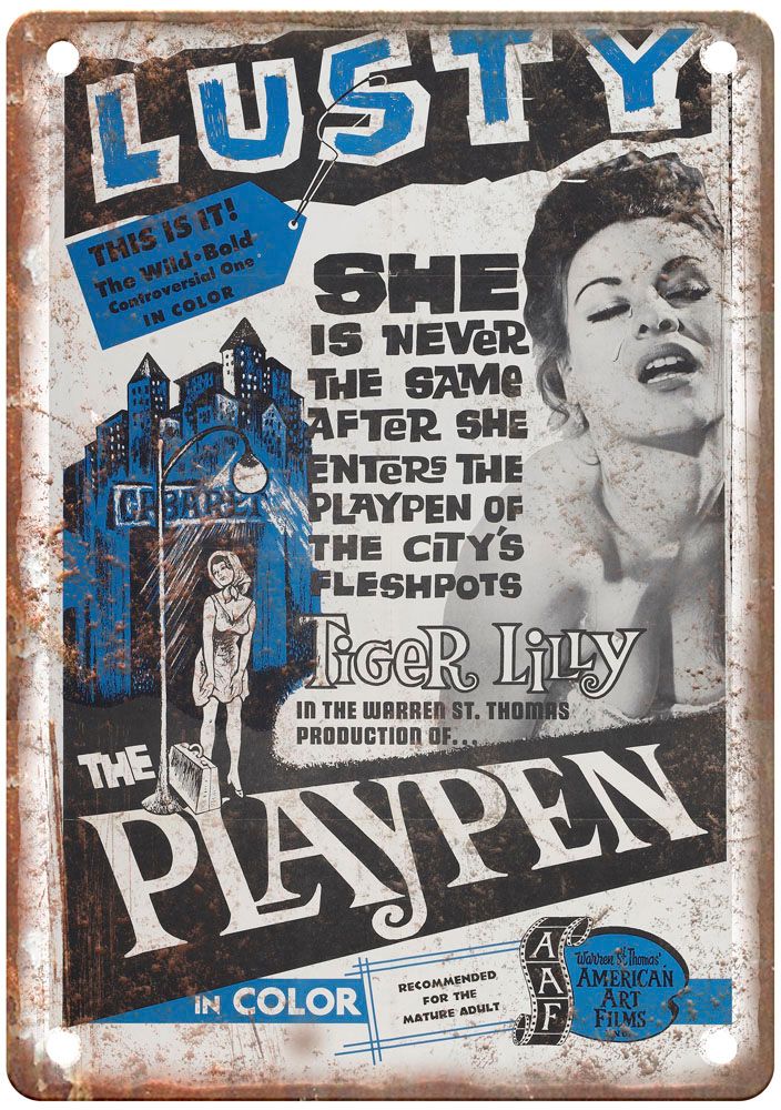 Playpen Vintage Movie Poster Old Retro Look Metal Sign